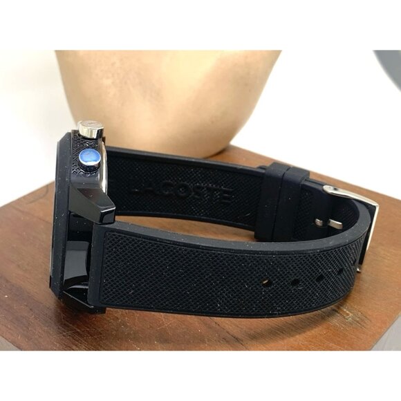 Lacoste Men's Watch 2010972 Quartz Chronograph Black Dial Textured Rubber 44mm - Picture 8 of 13